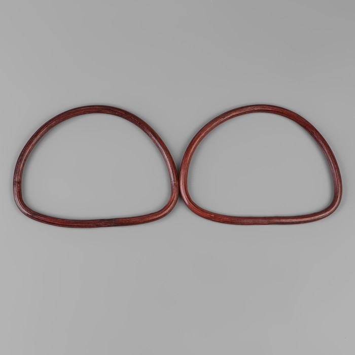 Ручки для сумки, 2 шт, бамбук, 17 &times; 13/15,5 &times; 11,5 см, цвет тёмно-коричневый