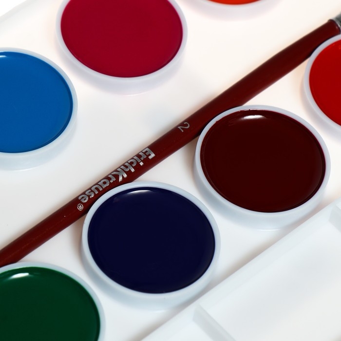 Акварель 12 цветов, ErichKrause ArtBerry, с УФ-защитой, палитра и кисть, пластик, европодвес