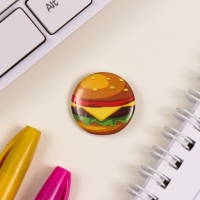 Значки закатные набор 3 шт d=25 мм "Фастфуд" 7х7 см