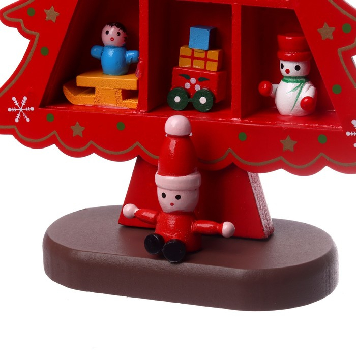 Новогодний сувенир &laquo;Ёлка с ячейками под подарки&raquo;, 14,5 &times; 19,5 см, красная