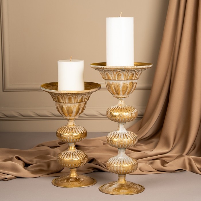 Подсвечник металл «Ярусы» для одной свечи 16 х 16 х 31 см Подсвечник металл «Ярусы» для одной свечи 16 х 16 х 31 см