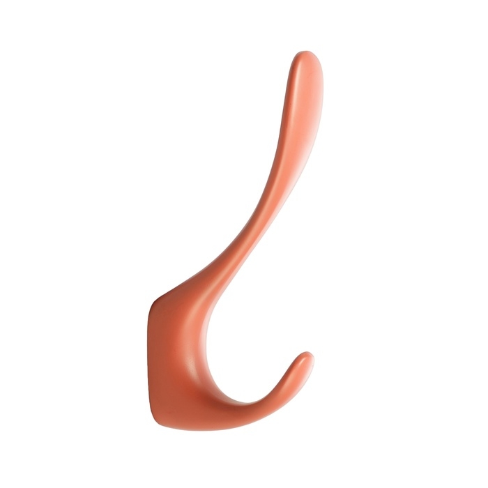 Крючок мебельный CAPPIO HEEL, двухрожковый, кирпичный