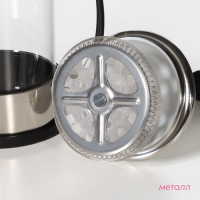 Чайник заварочный френч - пресс Доляна &laquo;Риц&raquo;, 600 мл, стекло, цвет чёрный