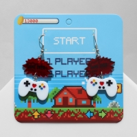 Серьги акрил &laquo;Джойстики&raquo; GAME OVER, цветные в серебре