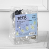 Гирлянда «Нить» 3 м с насадками «Лампочки», IP20, серебристая нить, 100 LED, свечение тёплое белое, 3.5 В Гирлянда «Нить» 3 м с насадками «Лампочки», IP20, серебристая нить, 100 LED, свечение тёплое белое, 3.5 В