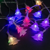 Гирлянда «Нить» 3 м с насадками «Ёлки», IP20, прозрачная нить, 20 LED, батарейки AAх3 (нет в комплекте), свечение мульти Гирлянда «Нить» 3 м с насадками «Ёлки», IP20, прозрачная нить, 20 LED, батарейки AAх3 (нет в комплекте), свечение мульти