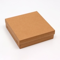 Коробка подарочная складная, упаковка, крышка-дно, крафт, 23 х 23 х 6,5 см