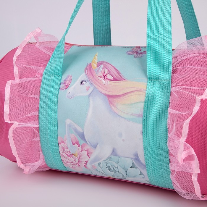 Сумка детская спортивная для девочки &laquo;Единорог в цветах&raquo;, 40 х 20 х 20см