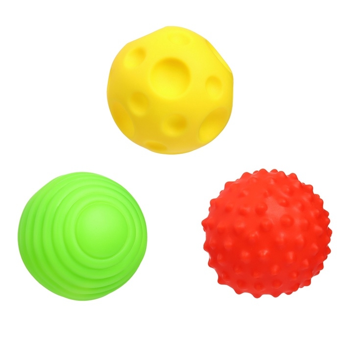 Подарочный новогодний набор развивающих тактильных мячиков &laquo;Рождественская ёлочка&raquo;, 3 шт.