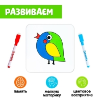 Набор пиши-стирай &laquo;Раскрась по образцу&raquo;, 20 заданий, 3+