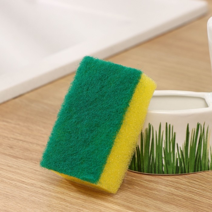 Дозатор для моющего средства с подставкой для губки Доляна &laquo;Травка&raquo;, 240 мл