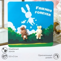 Серьги пластик &laquo;Зайка&raquo;, цвет бело-коричневый в серебре