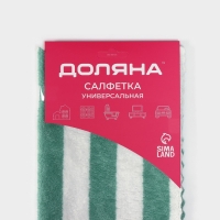 Салфетка для уборки Доляна &laquo;Полоски&raquo;, микрофибра махровая, 30&times;30 см, цвет МИКС