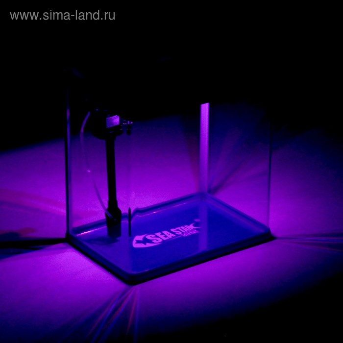 Аквариум SeaStar HX-390F в комплекте: LED-лампа 3х цветная, 7 режимов, фильтр, 30 л, голубой