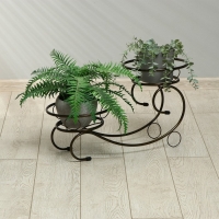 Подставка для цветов, напольная, на 2 горшка, d = 14 см, бронзовая, &laquo;Букет&raquo;