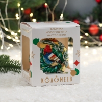 Шар "Воробей в шапочке", 80 мм., в подарочной упаковке