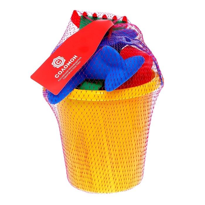 Набор для игры в песке №110: ведёрко, 4 формочки для песка, грабельки Набор для игры в песке №110: ведёрко, 4 формочки для песка, грабельки