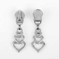 Бегунок автоматический для молнии «Спираль», №5, декоративный «Сердца», 10 шт, цвет никель Бегунок автоматический для молнии «Спираль», №5, декоративный «Сердца», 10 шт, цвет никель