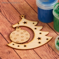 Заготовка для творчества &laquo;Ёлочка с новогодней игрушкой&raquo;, подвеска