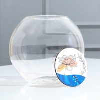 Ваза для цветов шар &laquo;Цветок&raquo; с подставкой, 18 х 14,7 см, 800 мл.