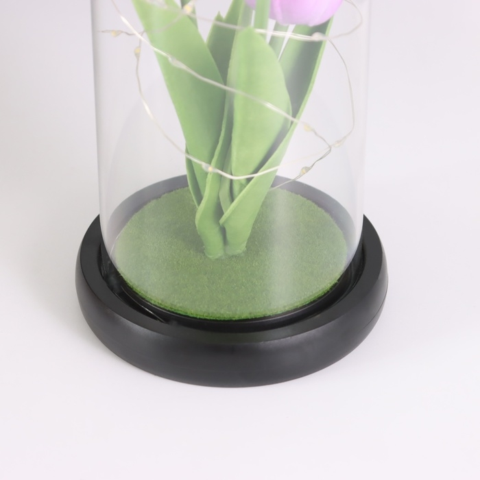 Ночник &laquo;Тюльпаны&raquo; LED 3хААА сиреневый 10,5х10,5х22см