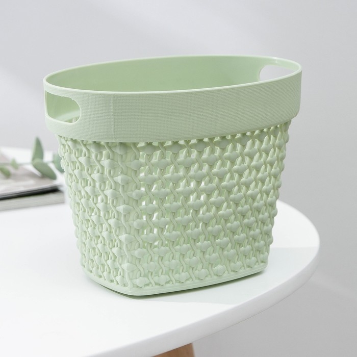 Корзина для мелочей с ручками, пластик, 16,5&times;11&times;12 см, цвет МИКС