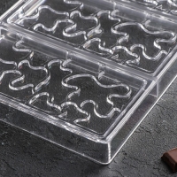 Форма для шоколада KONFINETTA &laquo;Абстракция&raquo;, 27,5&times;17,5&times;2,5 см, 3 ячейки 15,3&times;7,5&times;0,8 см, цвет прозрачный