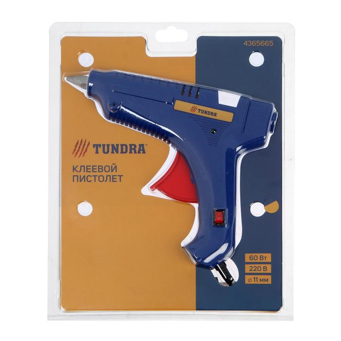 Клеевой пистолет ТУНДРА, 60 Вт, 220 В, шнур 1.2 м, выключатель, индикатор, антикапля, 11 мм Клеевой пистолет ТУНДРА, 60 Вт, 220 В, шнур 1.2 м, выключатель, индикатор, антикапля, 11 мм