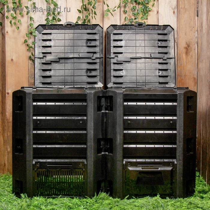 Компостер пластиковый Module, 800 л, с крышкой, 135 &times; 72 &times; 82,6 см, чёрный