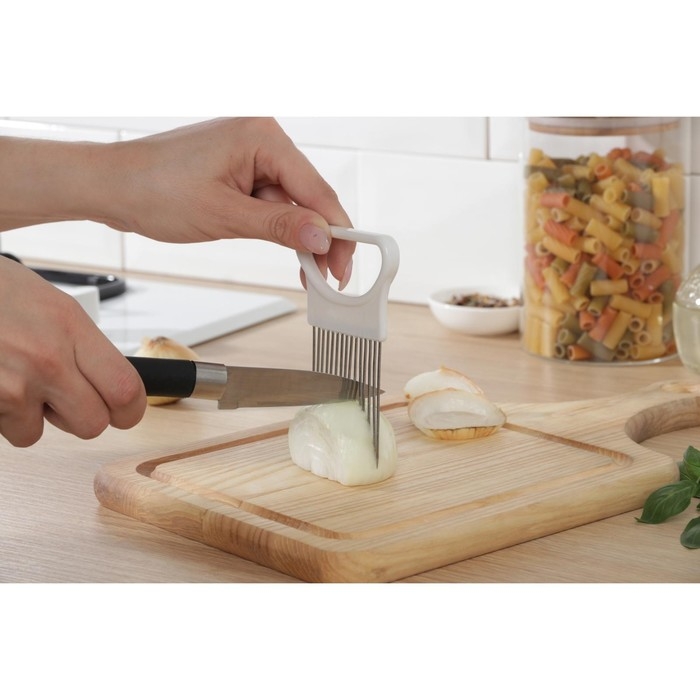 Держатель для нарезки лука Доляна, 11&times;8 см, цвет зелёный