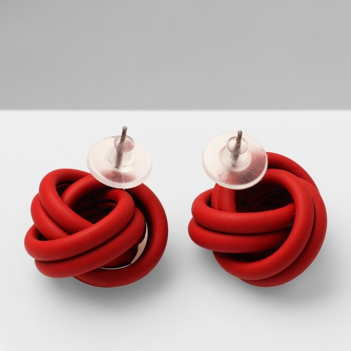 Серьги металл &laquo;Атмосфера&raquo; витые, цвет красный