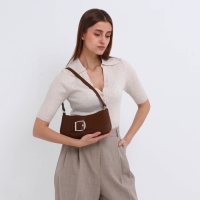 Сумка женская багет на молнии, цвет шоколадный