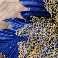 Декор "Холодный цветок" 27х20 см, сине-золотой