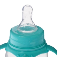 Бутылочка для кормления &laquo;Волшебная пони&raquo;, классическое горло, с ручками, 250 мл., от 3 мес, цвет бирюзовый