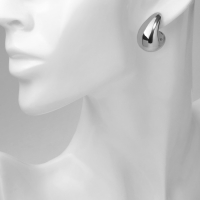 Серьги пластик &laquo;Капля&raquo; структура мини, цвет серебро