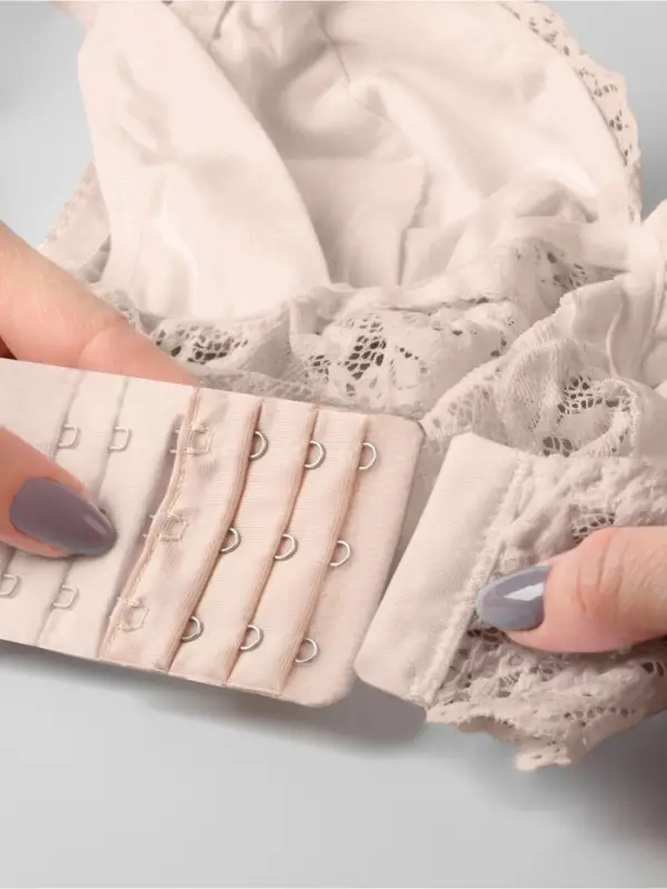 Застёжка для бюстгальтера, удлинитель, 3 ряда 3 крючка, 5&times;5.5 см, бежевая