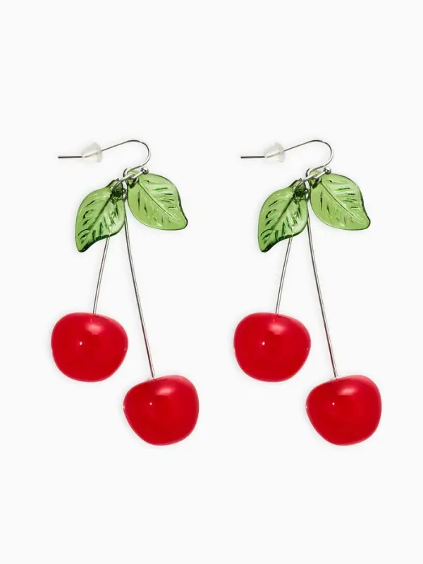 Серьги &laquo;Вишни&raquo;, цветные в серебре