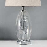 Настольная лампа с абажуром RISALUX &laquo;Морган&raquo;, Е27, 40 Вт, хром, 35&times;35&times;62.5 см