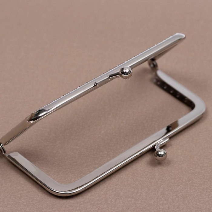 Фермуар пришивной «Прямоугольник», 10 см, цвет серебряный Фермуар пришивной «Прямоугольник», 10 см, цвет серебряный