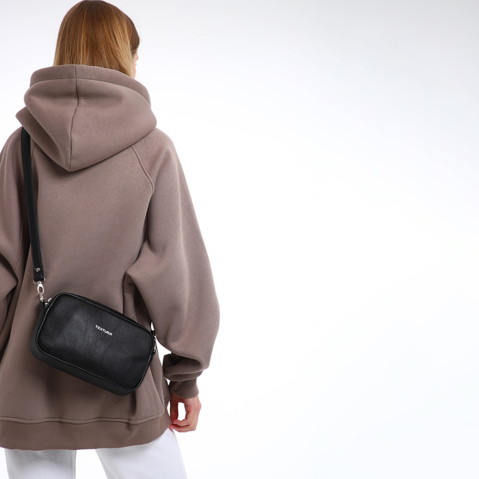 Сумка женская через плечо TEXTURA, маленький размер, цвет чёрный