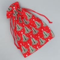 Мешочек подарочный холща &laquo;Дарю тебе&raquo;, ёлки, 16 х 24 см +/- 1.5 см, Новый год