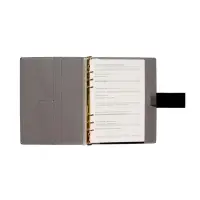 Органайзер на кольцах, А5, с хлястиком, 80л, линия, к/зам, Черный