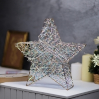 Фигура световая "Звезда плетенная", 30х30х7 см, 30 LED, батарейки ААх3 (не в комплекте), свечение тёплое белое Фигура световая "Звезда плетенная", 30х30х7 см, 30 LED, батарейки ААх3 (не в комплекте), свечение тёплое белое