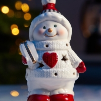 Светодиодная фигура "Снеговичок в свитере" 13.8х6х7, 1 LED, LR44x3(в компл.), Т/БЕЛЫЙ