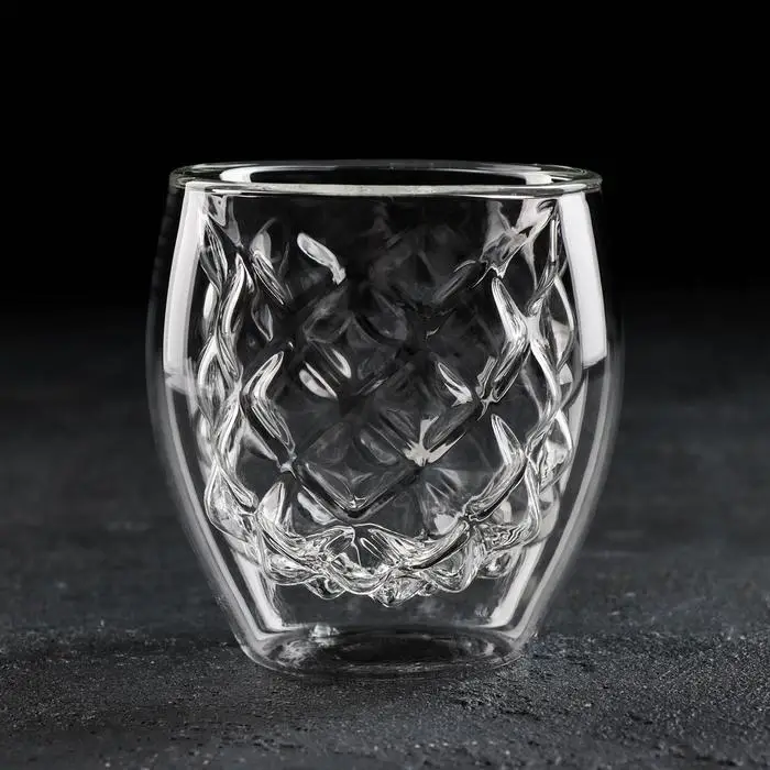 Стакан с двойными стенками Magistro &laquo;Дуо&raquo;, Ананас, 250 мл, 8,5&times;8,5&times;9 см