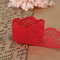 Кружево капроновое, 40 мм &times; 10 &plusmn; 1 м, цвет красный