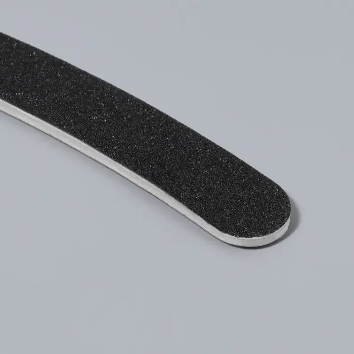 Пилка для ногтей, бумеранг, 80/100 грит, 18 см, чёрная