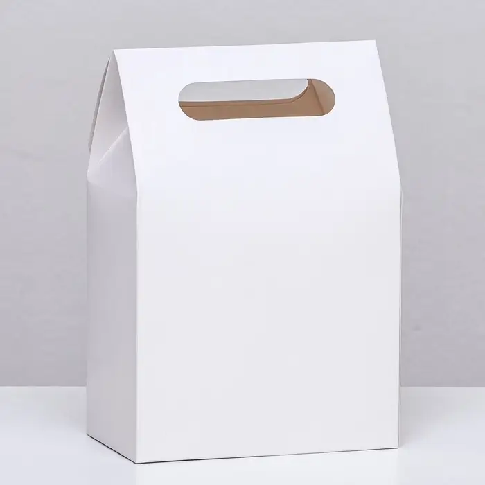 Коробка-пакет с окном, белый, 20&times;14&times;8 см