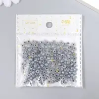 Бисер круглый размер 6/0 "Серый с перламутром" 20 гр