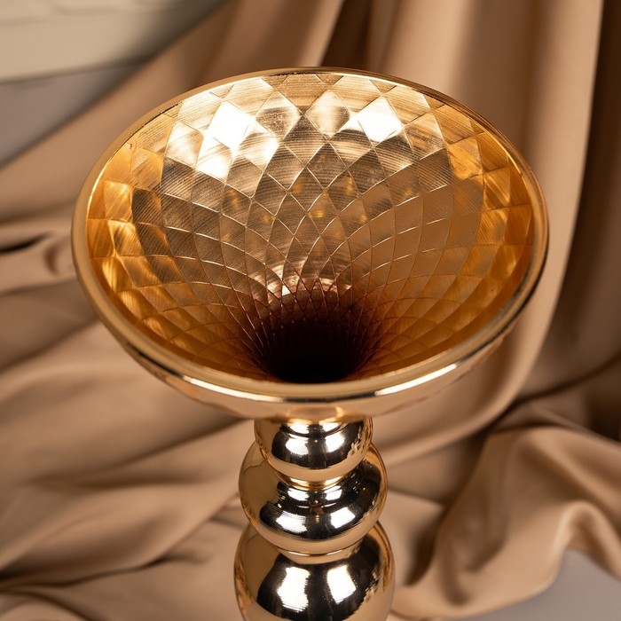 Подсвечник металл на 1 свечу &laquo;Ричард&raquo; цвет золото 12.5 х 12.5 х 37.5 см